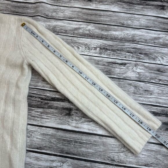 Liz Claiborne Women Mock Neck Sweater M Med Medium Angora Lambs Wool Ivory Cream - Picture 12 of 14